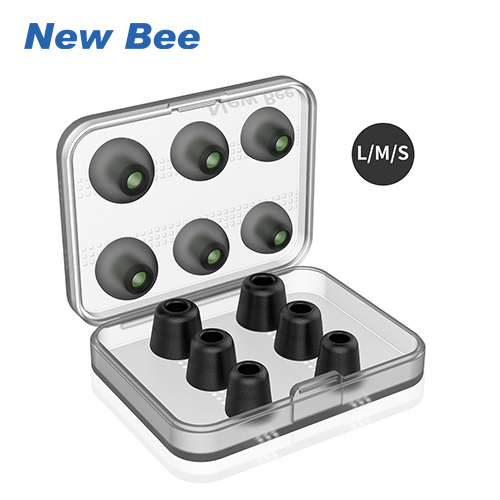 New Bee Earphone Tips Replacement Noise Isolation Tips 3 Pairs Memory Foam  & 3 Pairs Silicone  Replacement Earbuds Headphones Earphone Pads